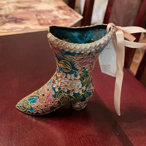 NWT NYCO boot blue floral ornament decor - Picture 4 of 6